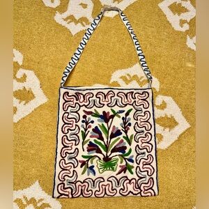 Boho Vintage Embroidered Yarn Shoulder Bag